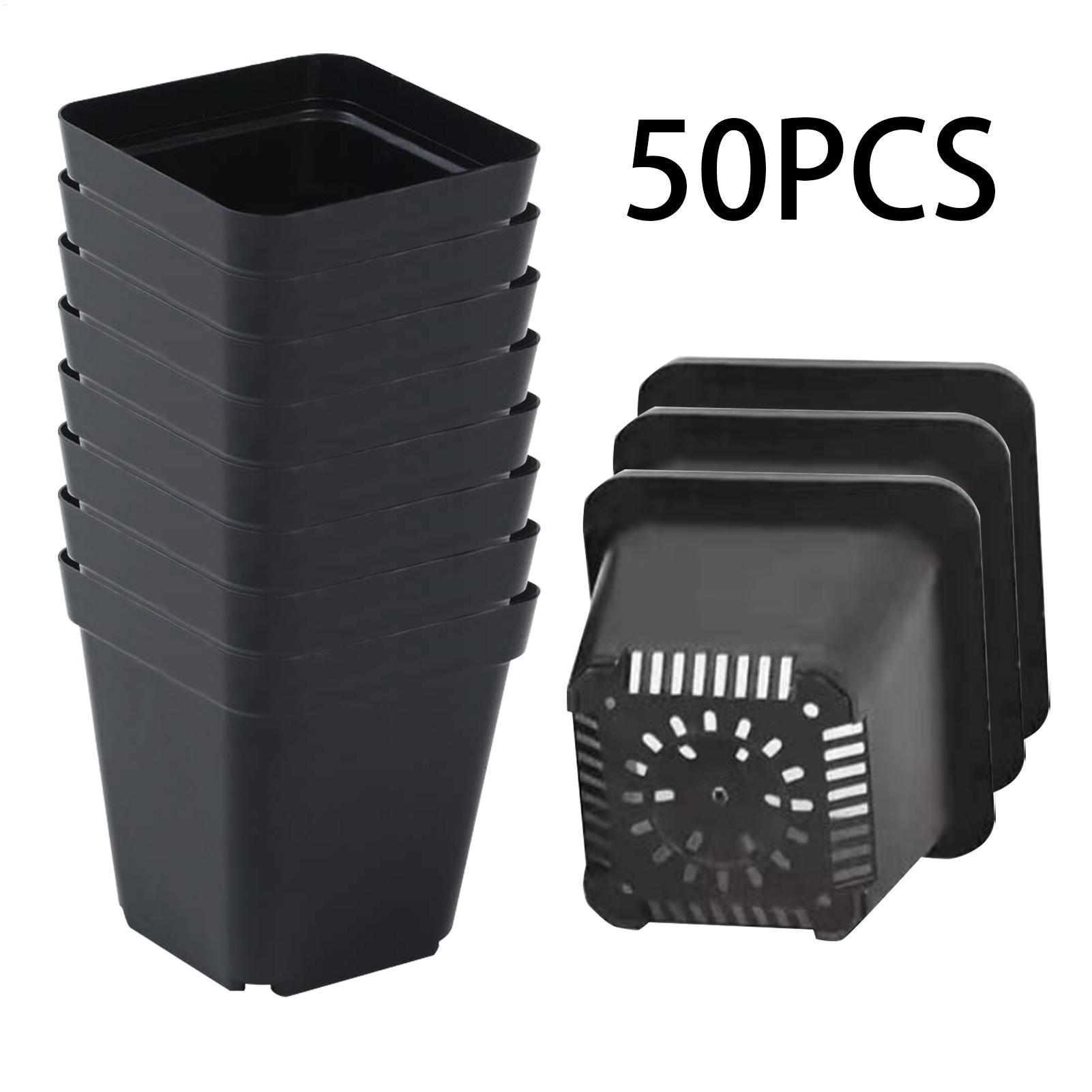 Net Pot 3 Inch - 5.5cm/7cm/10cm スターターポット 植え付け用 50個入り 再利用可能 ブラック