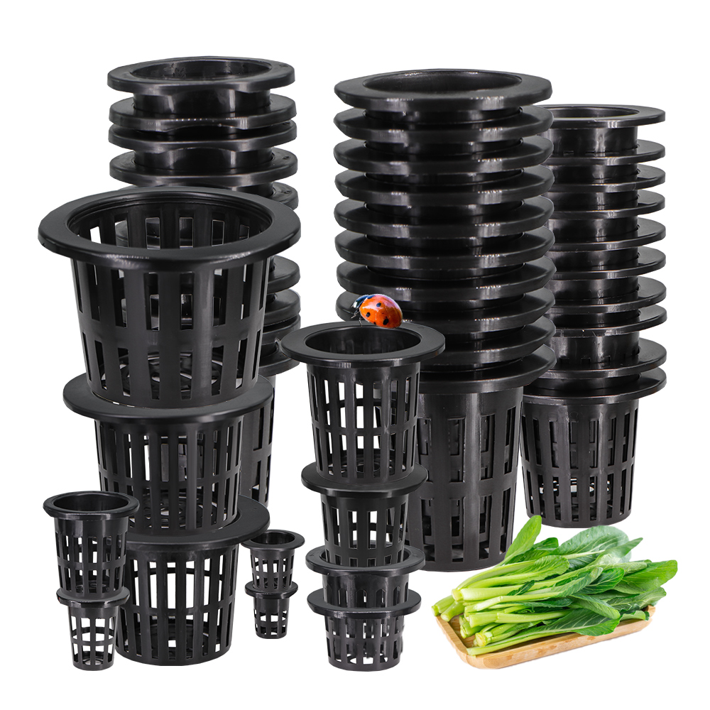 Net Pot 3 Inch - 水栽培用の黒いプラスチックメッシュカップ,水栽培ポット,バケットバスケット,ネット,頑丈な容器,アクアポニックス,蘭,温室,10個