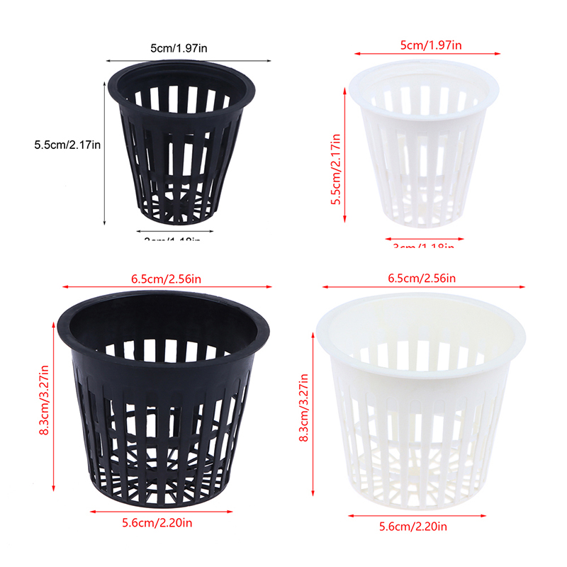 Net Pot 3 Inch - 10個入り ソイルレスネットバスケット スロット付き栽培容器 2インチ 3インチ 蘭栽培用